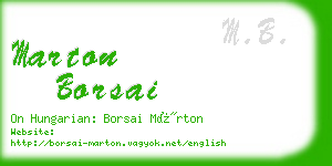 marton borsai business card